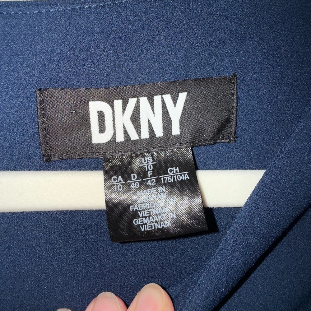 DKNY Midnight Blue Midi Dress Size 10 NWT Party Wedding Guest - Picture 2 of 8